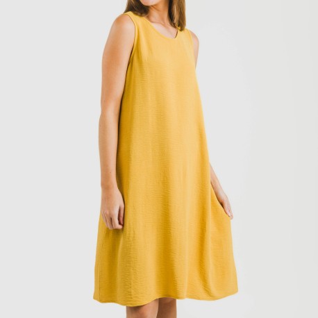 Vestito corto canotta bambula tinta unita