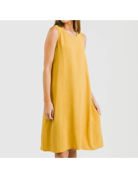 Vestito corto canotta bambula tinta unita