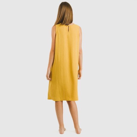Vestito corto canotta bambula tinta unita