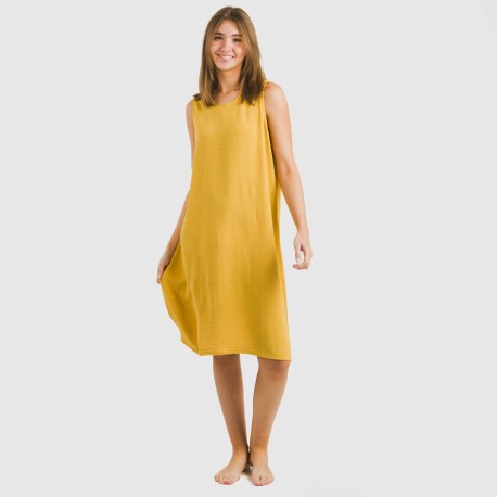 Vestito corto canotta bambula tinta unita