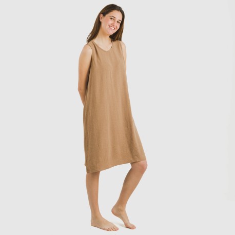 Vestito corto canotta bambula tinta unita