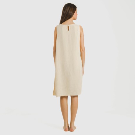 Vestito corto canotta bambula tinta unita