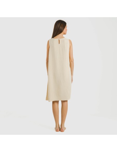 Vestito corto canotta bambula tinta unita