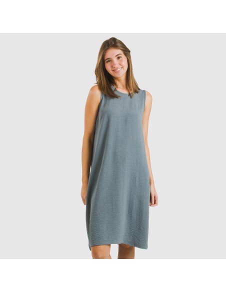 Vestito corto canotta bambula tinta unita