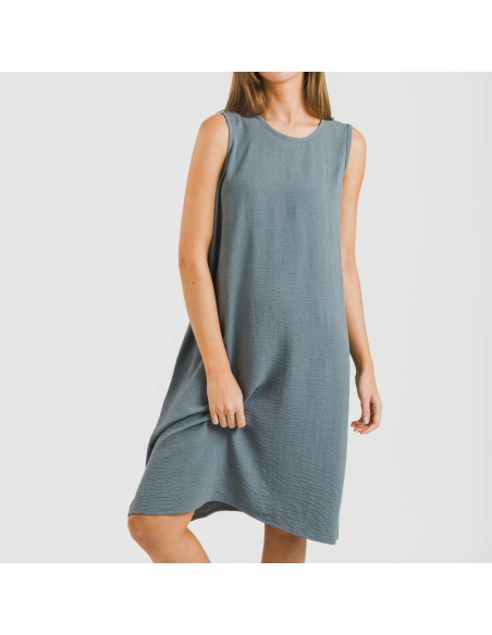 Vestito corto canotta bambula tinta unita