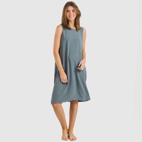 Vestito corto canotta bambula tinta unita