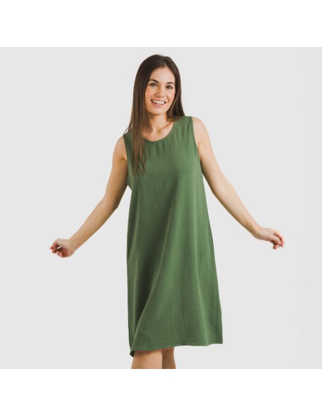 Vestito corto canotta bambula tinta unita