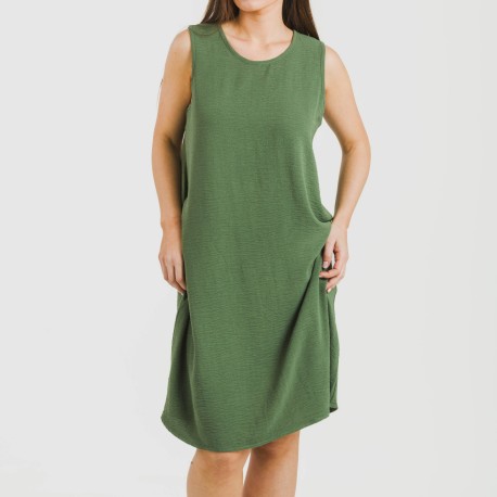 Vestito corto canotta bambula tinta unita