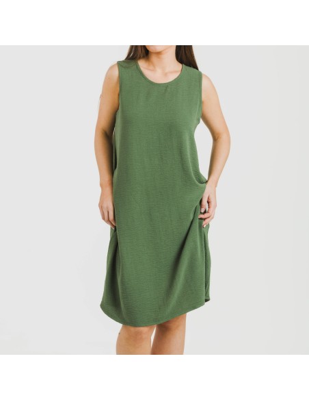 Vestito corto canotta bambula tinta unita