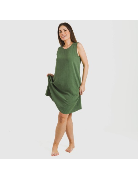 Vestito corto canotta bambula tinta unita