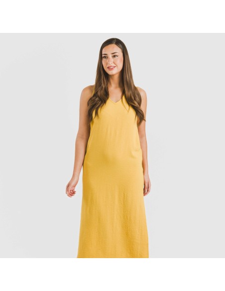 Vestito lungo canotta bambula tinta unita Vestito lungo canotta bambula tinta unita