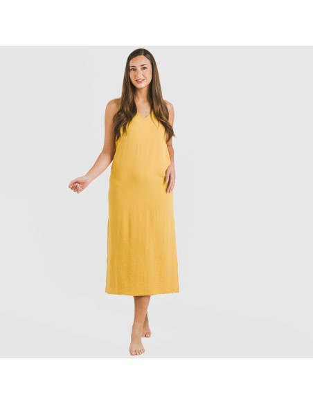 Vestito lungo canotta bambula tinta unita Vestito lungo canotta bambula tinta unita