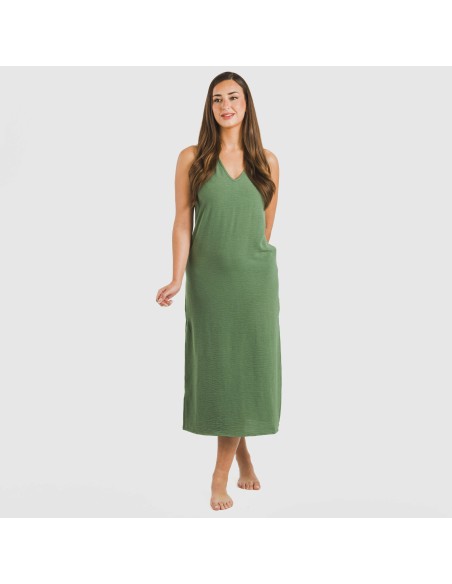 Vestito lungo canotta bambula tinta unita Vestito lungo canotta bambula tinta unita