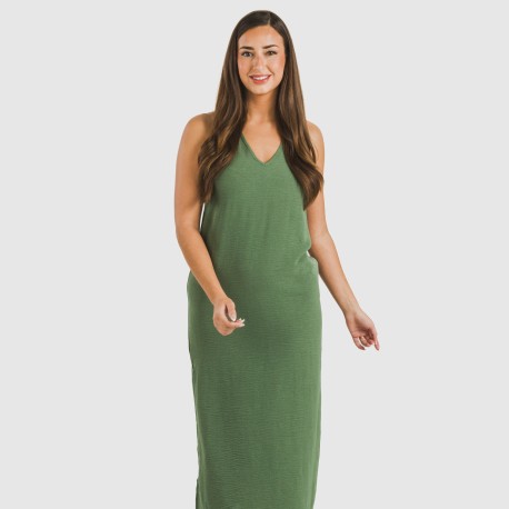 Vestito lungo canotta bambula tinta unita