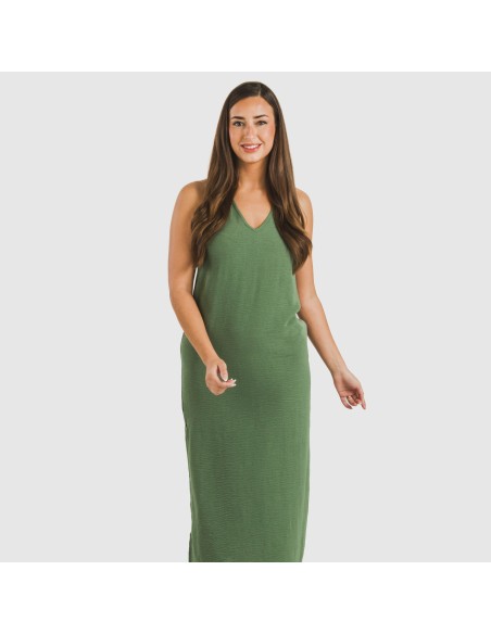 Vestito lungo canotta bambula tinta unita Vestito lungo canotta bambula tinta unita