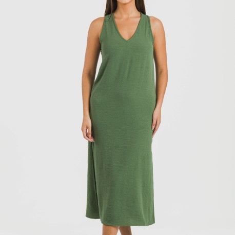 Vestito lungo canotta bambula tinta unita