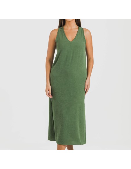 Vestito lungo canotta bambula tinta unita Vestito lungo canotta bambula tinta unita