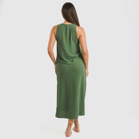 Vestito lungo canotta bambula tinta unita