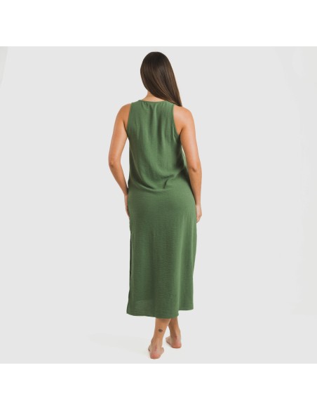 Vestito lungo canotta bambula tinta unita Vestito lungo canotta bambula tinta unita