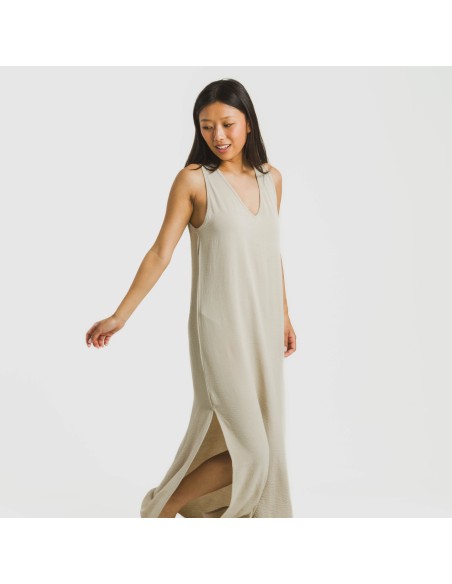 Vestito lungo canotta bambula tinta unita Vestito lungo canotta bambula tinta unita