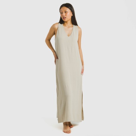 Vestito lungo canotta bambula tinta unita