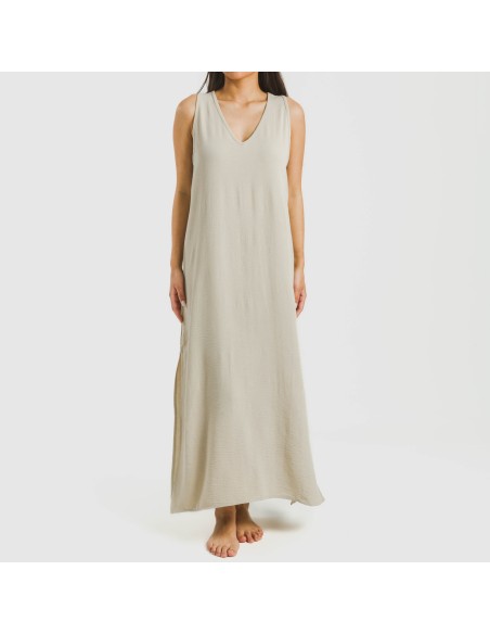 Vestito lungo canotta bambula tinta unita Vestito lungo canotta bambula tinta unita