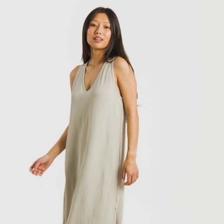 Vestito lungo canotta bambula tinta unita
