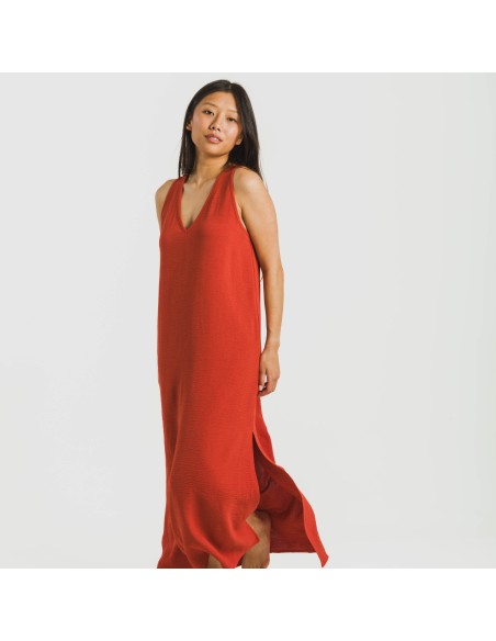 Vestito lungo canotta bambula tinta unita Vestito lungo canotta bambula tinta unita