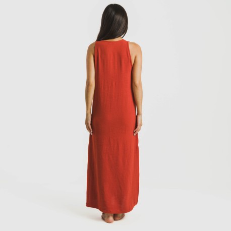 Vestito lungo canotta bambula tinta unita