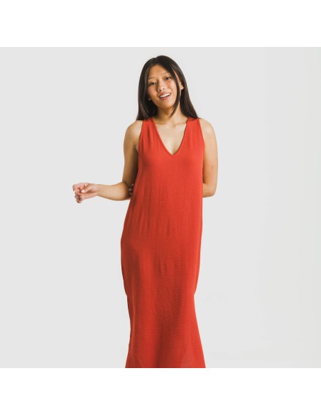 Vestito lungo canotta bambula tinta unita Vestito lungo canotta bambula tinta unita