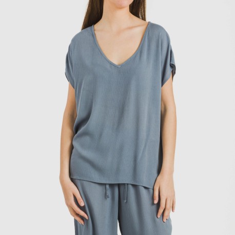 Maglia manica ampia viscosa bambula tinta unita