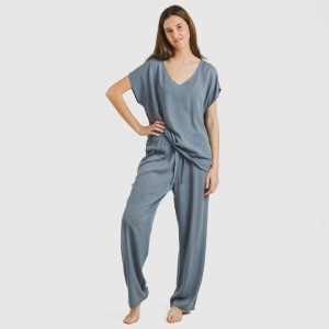 Pantalone viscosa bambula tinta unita