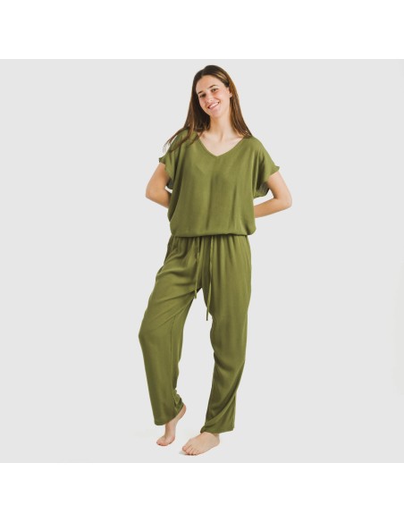 Pantalone viscosa bambula tinta unita