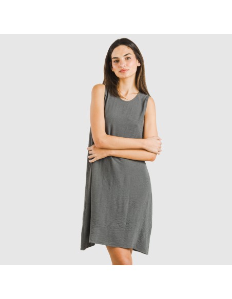 Vestito corto canotta bambula tinta unita