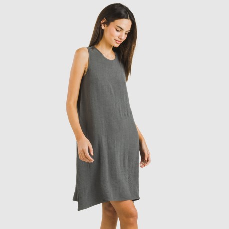 Vestito corto canotta bambula tinta unita