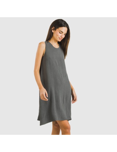 Vestito corto canotta bambula tinta unita