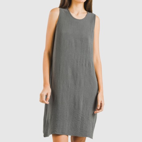 Vestito corto canotta bambula tinta unita