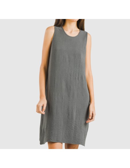 Vestito corto canotta bambula tinta unita