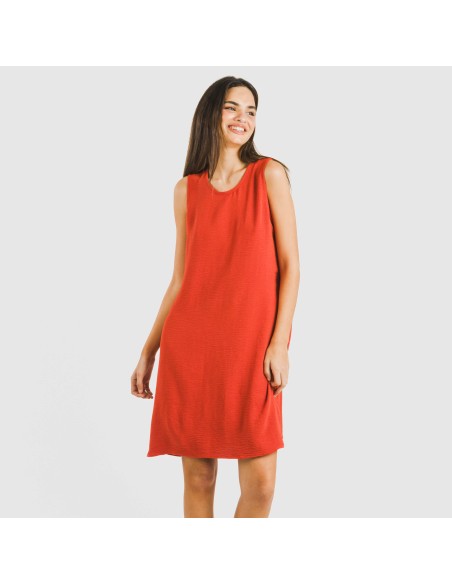 Vestito corto canotta bambula tinta unita