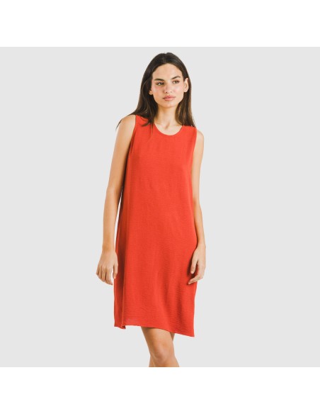 Vestito corto canotta bambula tinta unita