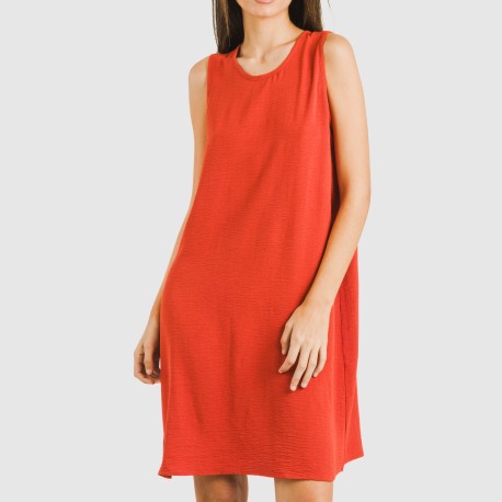 Vestito corto canotta bambula tinta unita