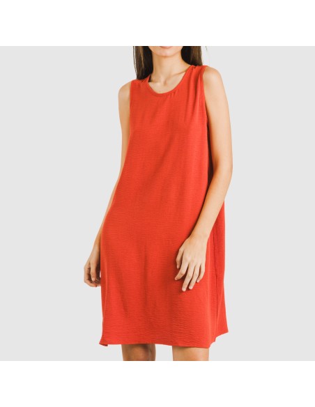 Vestito corto canotta bambula tinta unita