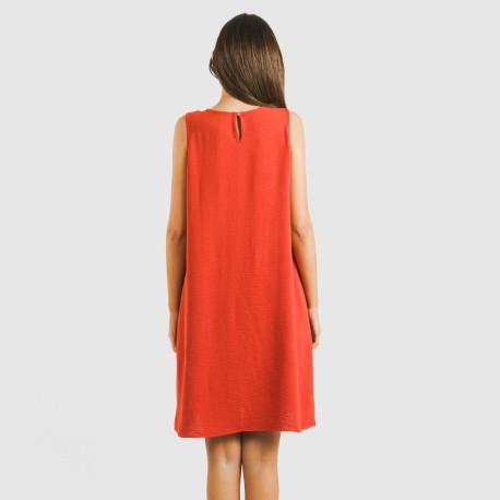 Vestito corto canotta bambula tinta unita
