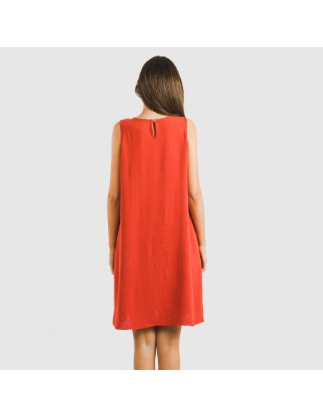 Vestito corto canotta bambula tinta unita