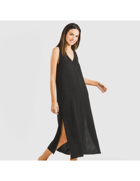 Vestito lungo canotta bambula tinta unita Vestito lungo canotta bambula tinta unita