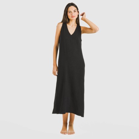 Vestito lungo canotta bambula tinta unita