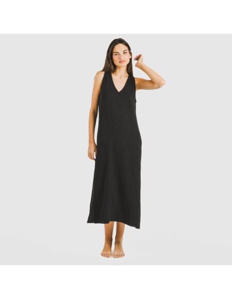 Vestito lungo canotta bambula tinta unita Vestito lungo canotta bambula tinta unita