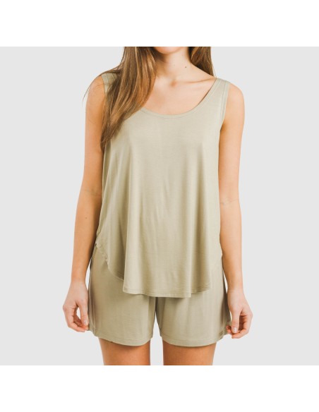Pigiama corto canotta viscosa tinta unita