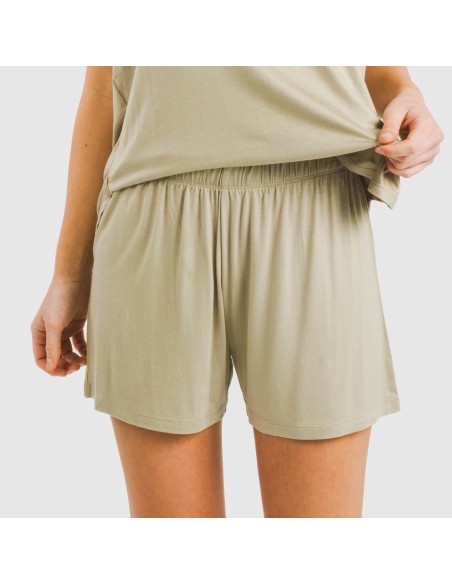 Pigiama corto canotta viscosa tinta unita