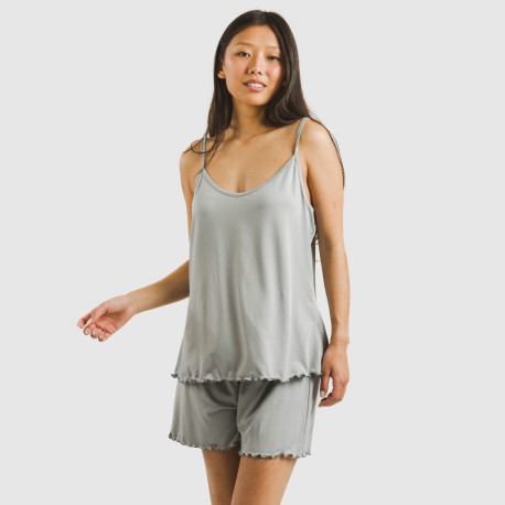 Pigiama con spalline soft tinta unita